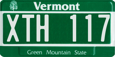 VT license plate XTH117