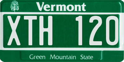 VT license plate XTH120