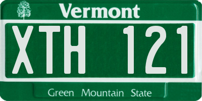 VT license plate XTH121