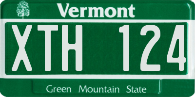 VT license plate XTH124