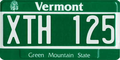 VT license plate XTH125