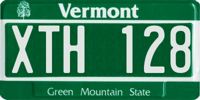 VT license plate XTH128