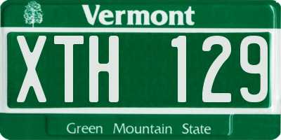 VT license plate XTH129