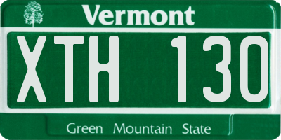 VT license plate XTH130