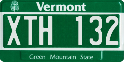 VT license plate XTH132