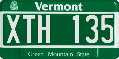 VT license plate XTH135