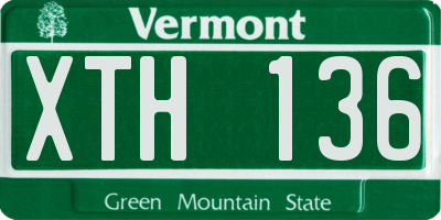 VT license plate XTH136