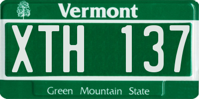 VT license plate XTH137