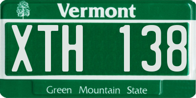 VT license plate XTH138