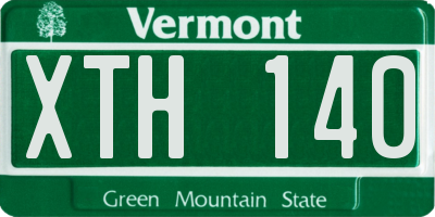 VT license plate XTH140