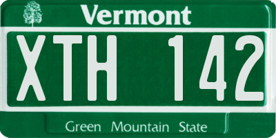 VT license plate XTH142