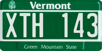 VT license plate XTH143