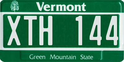 VT license plate XTH144