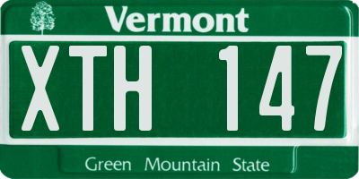 VT license plate XTH147