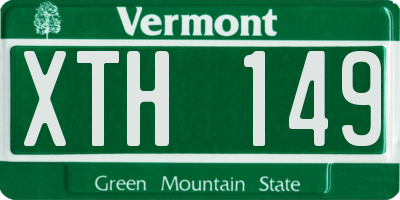 VT license plate XTH149