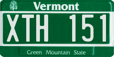 VT license plate XTH151