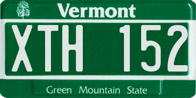 VT license plate XTH152