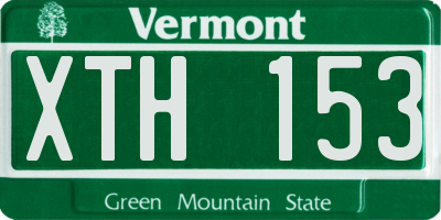 VT license plate XTH153