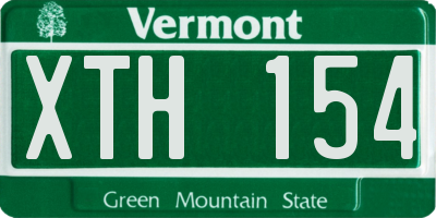 VT license plate XTH154