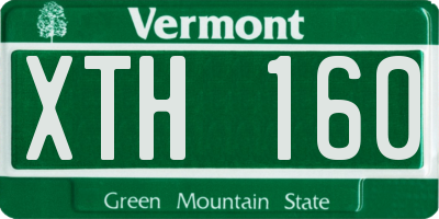 VT license plate XTH160