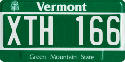 VT license plate XTH166