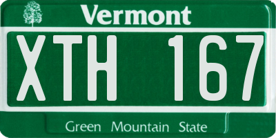 VT license plate XTH167