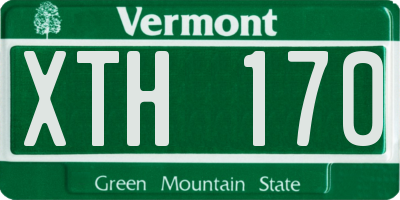 VT license plate XTH170