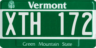 VT license plate XTH172