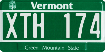 VT license plate XTH174