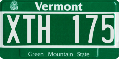 VT license plate XTH175