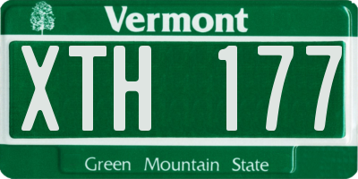 VT license plate XTH177