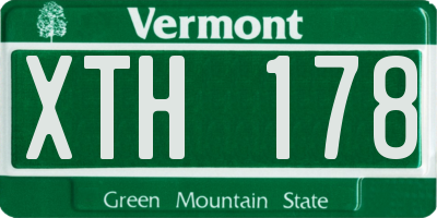 VT license plate XTH178