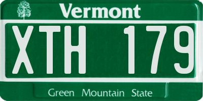 VT license plate XTH179