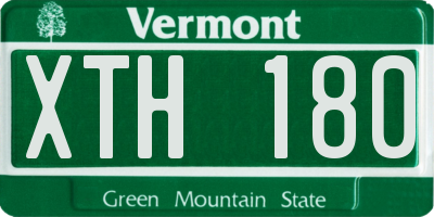 VT license plate XTH180