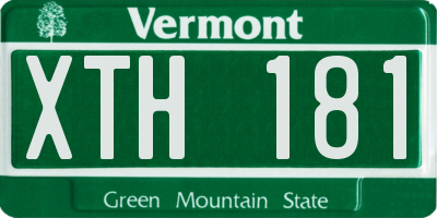 VT license plate XTH181