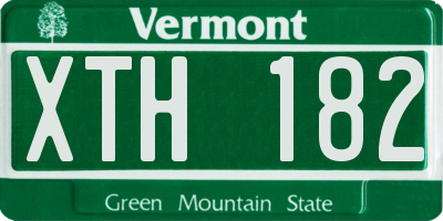 VT license plate XTH182