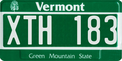 VT license plate XTH183