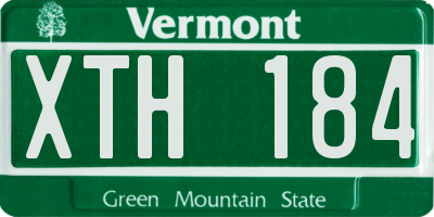 VT license plate XTH184