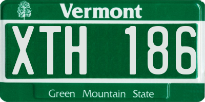 VT license plate XTH186