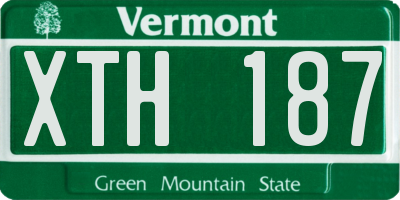 VT license plate XTH187