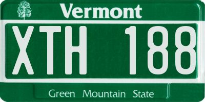 VT license plate XTH188