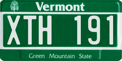 VT license plate XTH191