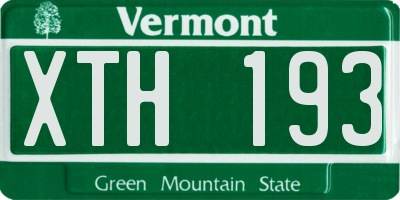 VT license plate XTH193