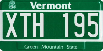 VT license plate XTH195