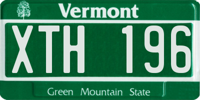 VT license plate XTH196