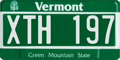 VT license plate XTH197