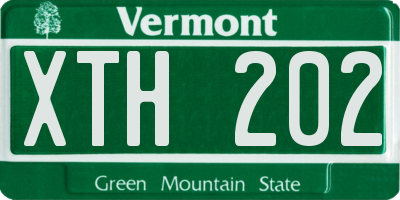 VT license plate XTH202