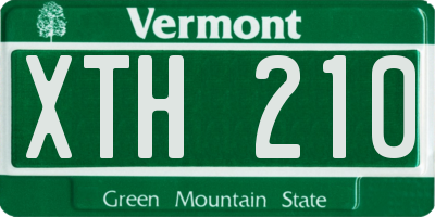 VT license plate XTH210