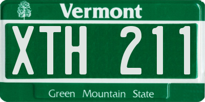 VT license plate XTH211