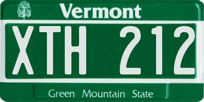 VT license plate XTH212
